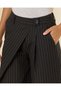 Women Black Striped Wide Leg Trousers - 4