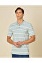 Men Light Blue Striped Polo T-Shirt
