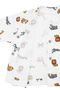 Baby Boy Ecru Colored Animal Kingdom Printed Snap Fastener Pajama Set - 4