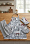 Professional Home Type 4-Piece Kitchen Apron Set Waterproof Chef Apron Waterproof Cotton Cook Apron, Oven Mitt, Potholder and Towel Set