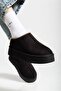 Shoes Women's Suede Fur Lined Wool Thick Sole High Heeled Winter Slippers - 2