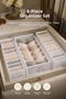 3-Piece Closet Organizer Set – 2 Pieces of 12-Compartment Laundry Organizer + 8-Compartment Bra Organizer
