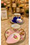 Esterhomedecor 6-Person Hand-Painted Porcelain Coffee Cup Set and 6 Turkish Delight Bowls - 4