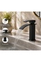 Matte Black Basin Faucet - Modern Bathroom Faucet with Waterfall Flow, Fixed Sink with Dual Water Inlets - 2