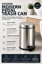Pedal Trash Can 3 Liters with Inner Bucket and Lid Bathroom Trash Bin Chrome - Titan 7003 - 2