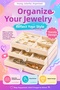 Velvet lined clear jewelry box with drawer - watch, ring, and necklace organizer