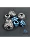 Set of 10 Dreadlock Hair Beads Turquoise Silver Beads Hair Braid Beard Accessory - 3