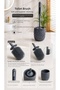 Diamond Series 5 Piece Bathroom Set – Touch Click Trash Can, Silicone Toilet Brush, Liquid Soap Dispenser and Toothbrush Holder Set Anthracite - 2