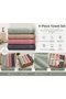 Cotton Kitchen Towel Set of 4 30X50 cm Hand and Drying Towels Soft Absorbent Multi-Purpose - 2