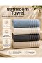 4 Pieces of Colorful Striped 50X90 cm Cotton Soft Absorbent Bath Hand Towels - 4
