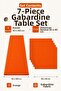 7 Piece Tableware Set Gabardine Fabric Orange Runner 40X160 cm 6 Placemats 35X45 cm - 3