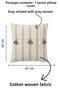 42X42 cm Ecru Gray Striped Tasseled Cotton Bohemian Square Decorative Throw Pillow Cover - 2