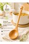 Natural Bamboo Wood Soup and Food Ladle 26 cm Serving Ladle Non-Scratch Heat Resistant 1 Piece - 4