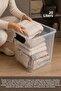 3 Pieces 20Lt Deep Organizer Box - Elora Multi-Purpose Organizer Storage Box with Lockable Lid Transparent - 2