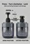 2-Piece Smoked Glass Liquid Soap Dispenser and Toothbrush Holder |   Glass Bathroom Organizer Set with Stand, 2 Pieces |   425 ml X 2 - 6