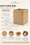 Jute Cube Box 30 X 30 X 35 cm – Open-Ended Multi-Purpose Decorative Storage and Organizer Box - 8