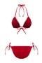 Red Color Block Ribbed Triangle Regular Waist Covered Regular Bikini Set Tbess26Bt00022 - 5