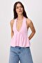 Pembe Fitted/Vücuda Oturan Boyundan Bağlamalı Büzgülü Soft Touch Örme Bluz TWOSS26BZ00787