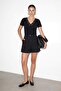 Black Lace V-Neck Lycra Blouse Tdrss26Bz00050 - 2