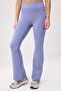 Mavi Flare/İspanyol Paça Fırçalı Soft Kumaş Örme Spor Tayt THMSS26TY00006 - 4