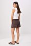 Brown Soft Buttoned Mini Shorts with Tie Detail & Bermuda Shorts Twoss26Sr00234 - 4