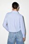 Blue Crop V-Neck Half Placket Buttoned Shirt Tdrss26Go00085 - 4