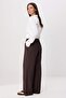 Dark Brown Modal Elastic Waist Wide Leg Pants Twoss26Pl00105 - 4