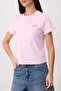 Pembe Nakışlı Regular/Normal Kalıp Kısa Kollu %100 Pamuk Örme T-Shirt TWOSS26TS00124 - 3