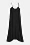 Black V-Neck Adjustable Thin Strap Modal Dress Tdrss26El00077 - 3