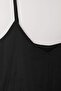 Black V-Neck Adjustable Thin Strap Modal Dress Tdrss26El00077 - 2