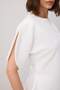 Beyaz Asimetrik Dokuma Bluz TWOSS26BZ00777 - 5