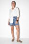 White V-Neck Satin Shirt Tdrss26Go00088 - 2