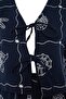 Navy Blue Underwater Patterned Woven 100% Cotton Beach Blouse Trousers Set Tbess26Au00100 - 5