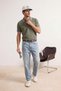 Green Regular Pike Stretch Fabric Knitwear Banded Polo Neck T-Shirt Tmnss26Po00052 - 2