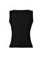 Siyah Düz Fitted Havuz Yaka Kolsuz Dantel Detaylı Crop Fitilli Esnek Örme Bluz TWOAW27BZ00209 - 10