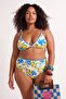 Çiçek & Limon Desenli Nakışlı Üçgen Yüksek Bel Bikini Takımı TBBSS26CB00011 - 2