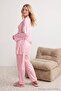 Pink 3-Piece Polka Dot Satin Woven Dressing Gown + Pajama Set Thmaw27Pt00011 - 6