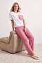 White-Red Plaid and Printed Pocket Knitted Pajama Set Thmaw27Pt00054 - 4