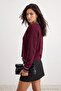 Bordo Renk Bloklu Polo Yaka Triko Kazak TWOAW26KZ00238 - 4