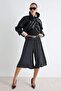Siyah-Beyaz Kemerli Puantiyeli Rahat Kesim Culotte Pantolon TWOAW27PL00029 - 2