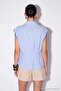 Blue Stripe Detailed Hidden Placket Pleated Blouse Tdrss26Bz00126 - 4