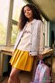 Gray Girls' Embroidered Back Printed Bomber School Jacket Tkdaw27Ce00007 - 4