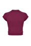 Vişne Fermuarlı Dalgıç/Scuba Kumaş Crop Örme Spor Üst/Bluz THMAW27BZ00003 - 9