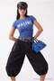 Indigo Fitted/Body-Fitting Printed Gipeli Knitted T-Shirt Twoss26Ts00382 - 5
