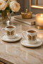 2-Person Luxury Coffee Cup Set with White Porcelain Figures 100ml - 2