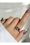 Women's Gold Color Colorful Stone Ring - 2