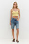 Square Neck Thin Strap Basic Crop Top