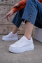 Premium Basic High-Sole White Women's Sports Shoes