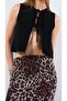 Women's Crew Neck Front Tie Lace Detailed Knitwear Cardigan - 2