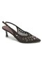 Feles Tulle Stone Detailed Open Back Stiletto Heeled Women's Shoes Brown - 3